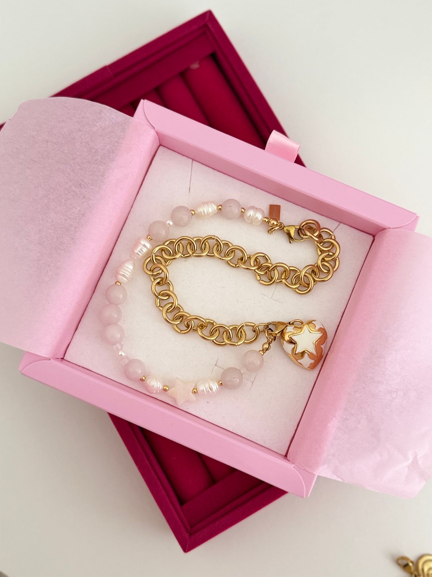 Charm Corazón Estrellado Blanco