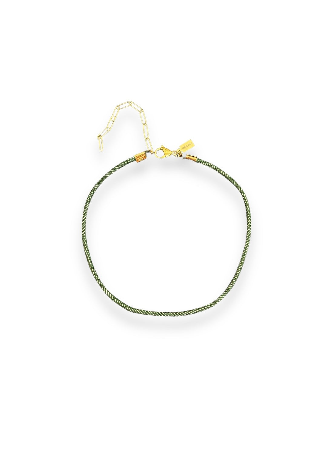 Collar cordón verde y dorado
