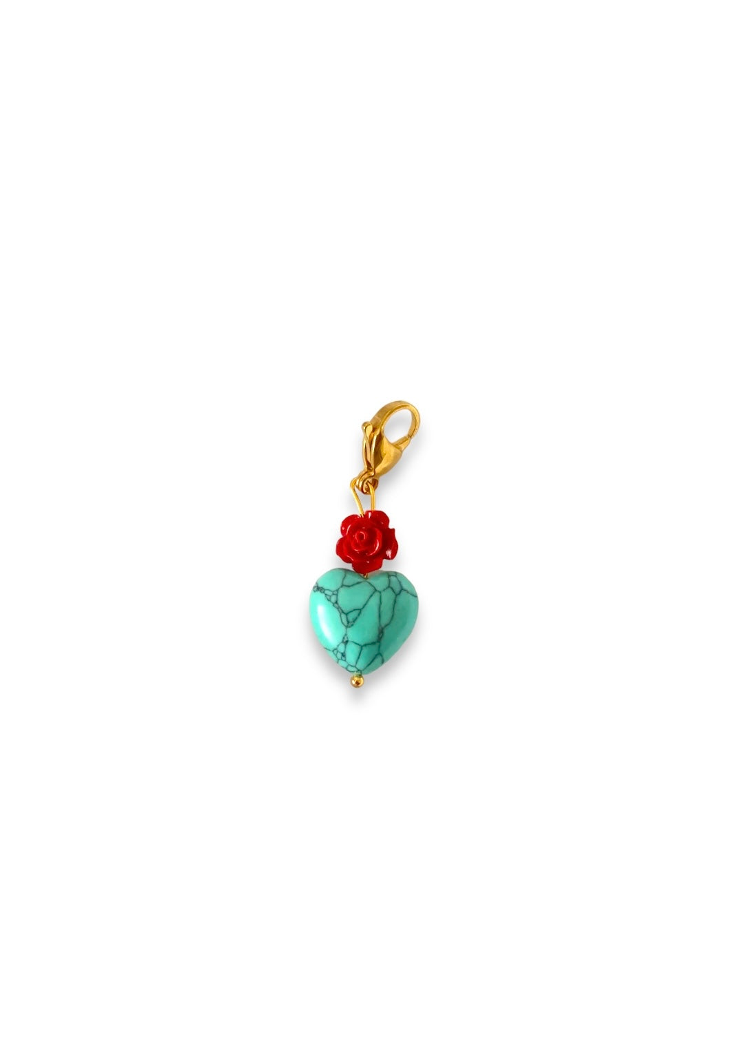 Charm Corazón con Rosa