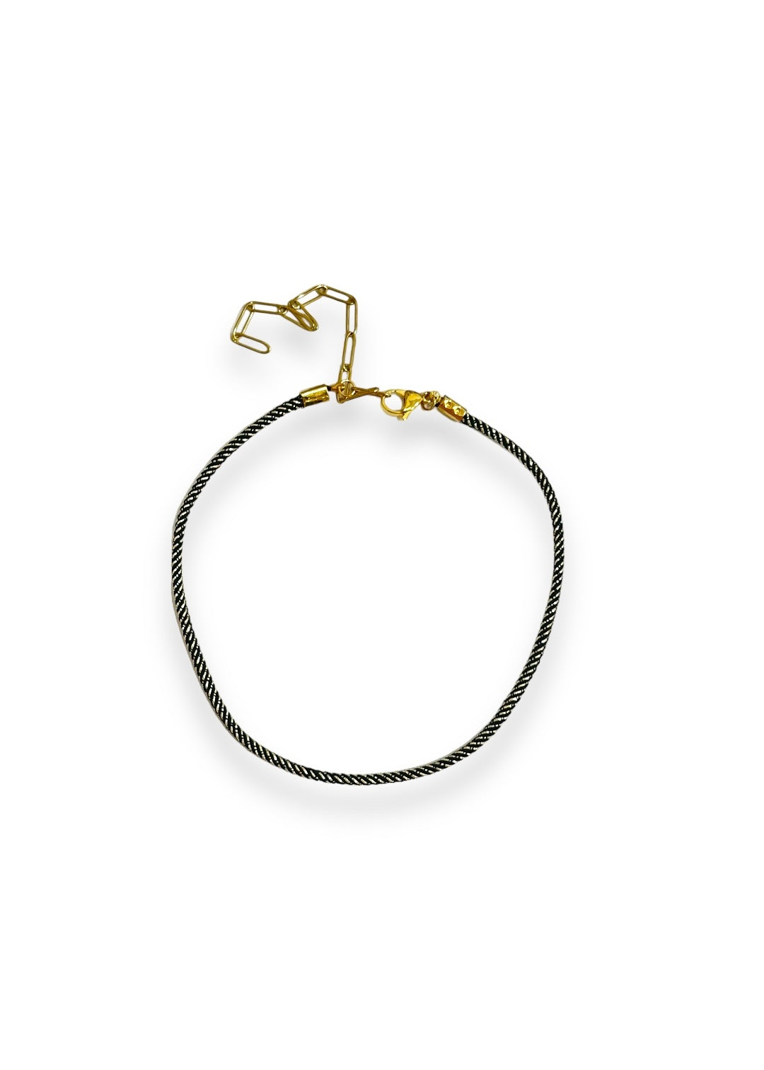 Collar Cordón Negro y Dorado