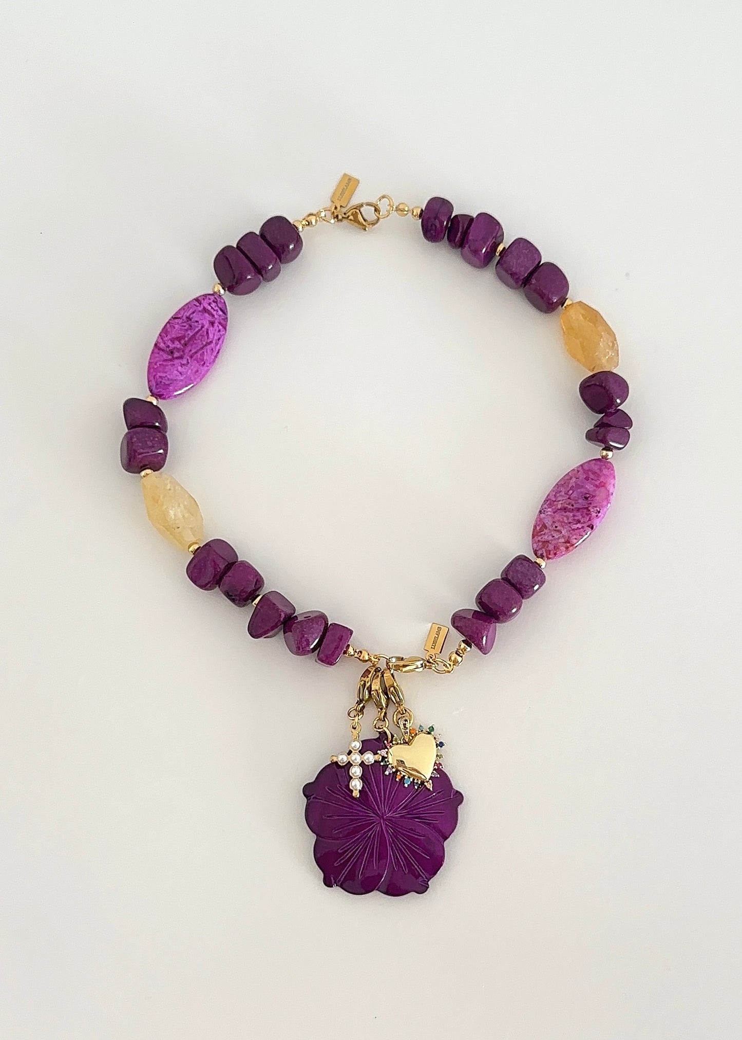 Charm Corazón circonitas de colores