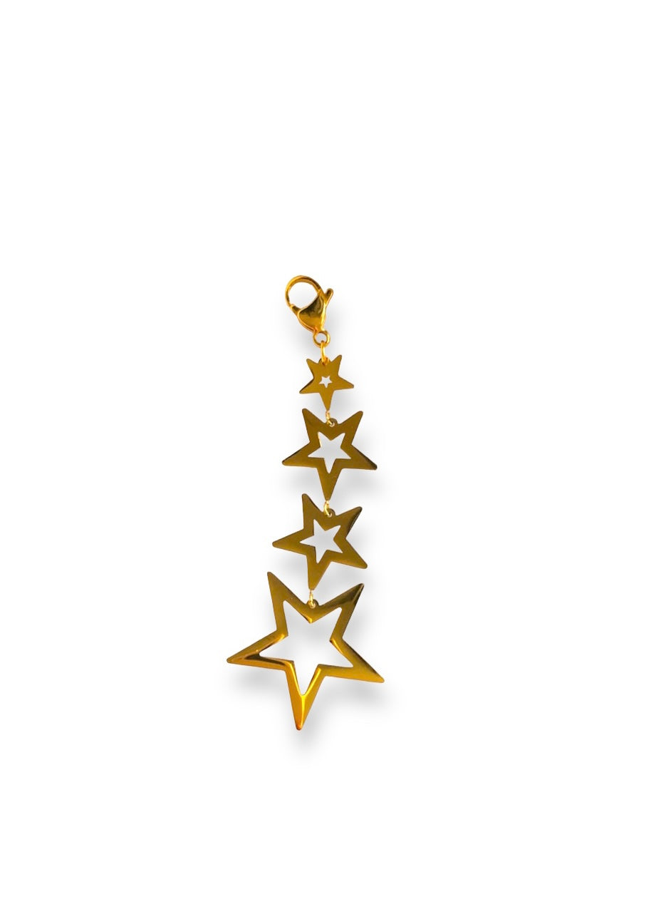 Charm Alargador estrellado dorado