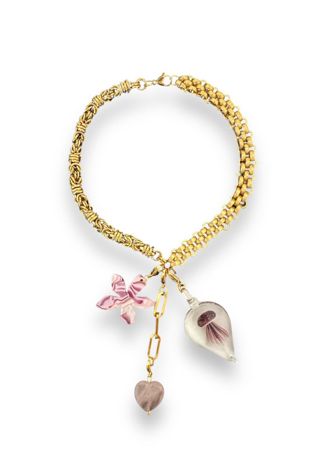 Charm Corazón cuarzo rosa