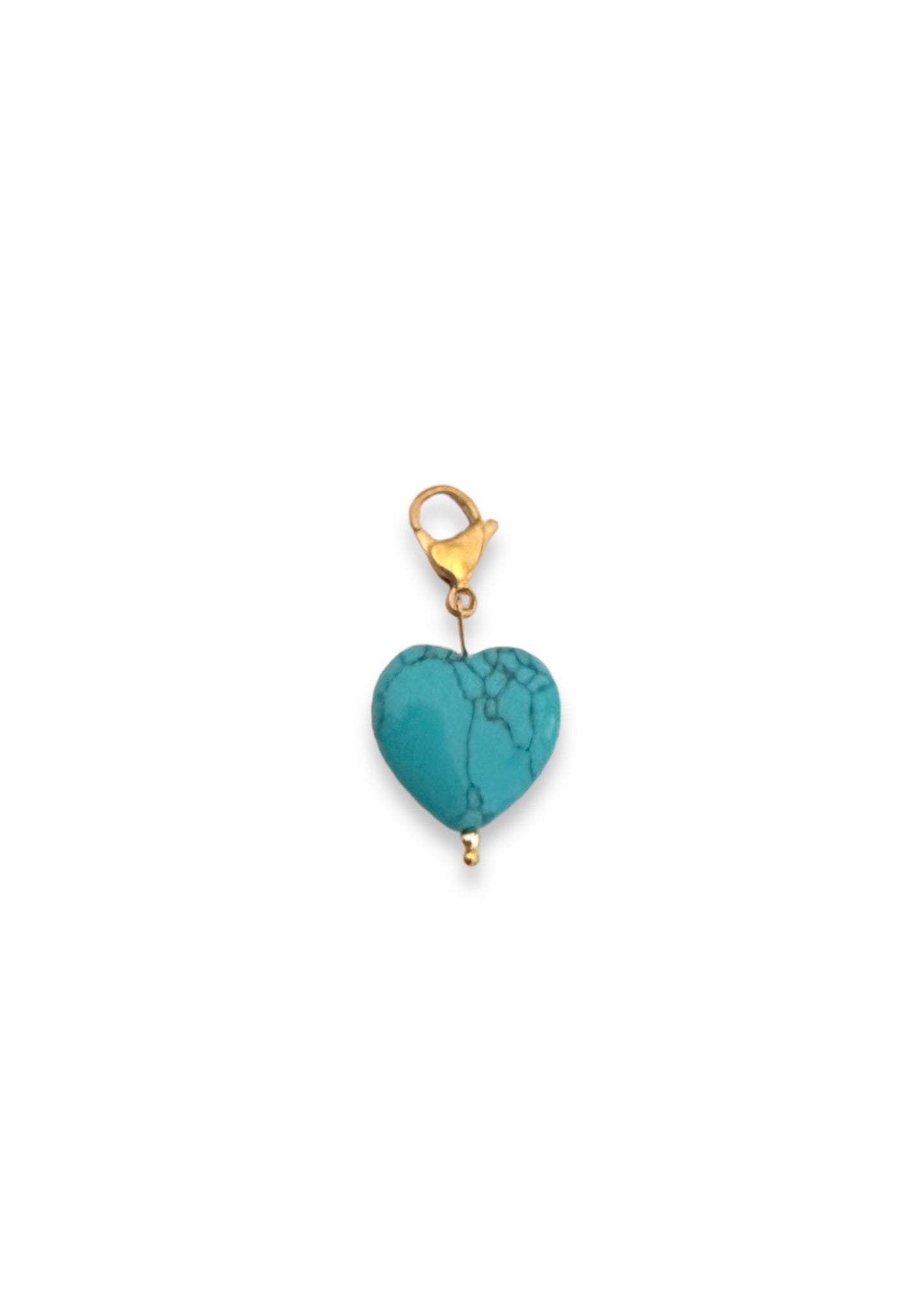 Charm corazón piedra turquesa