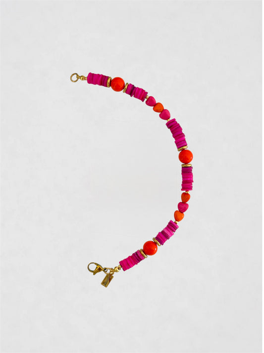 Mitad collar Rosa y Naranja