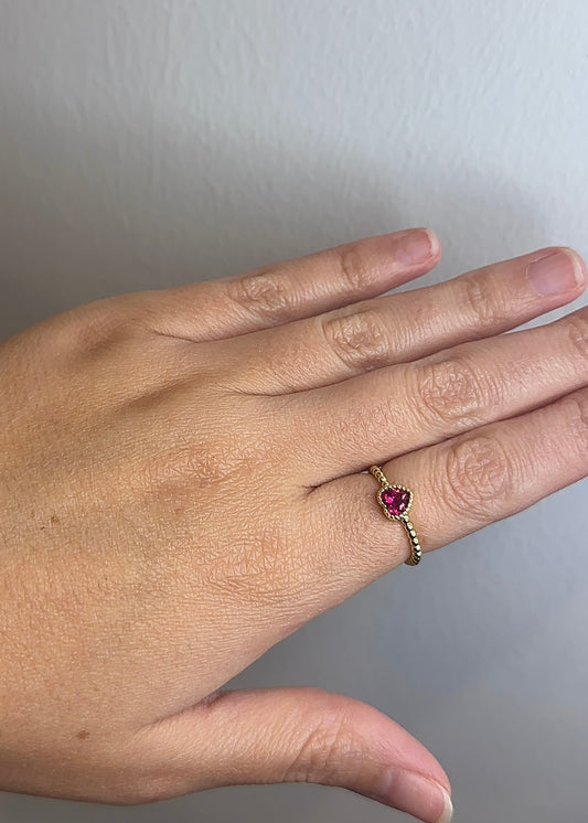 Anillo Corazón Rosa