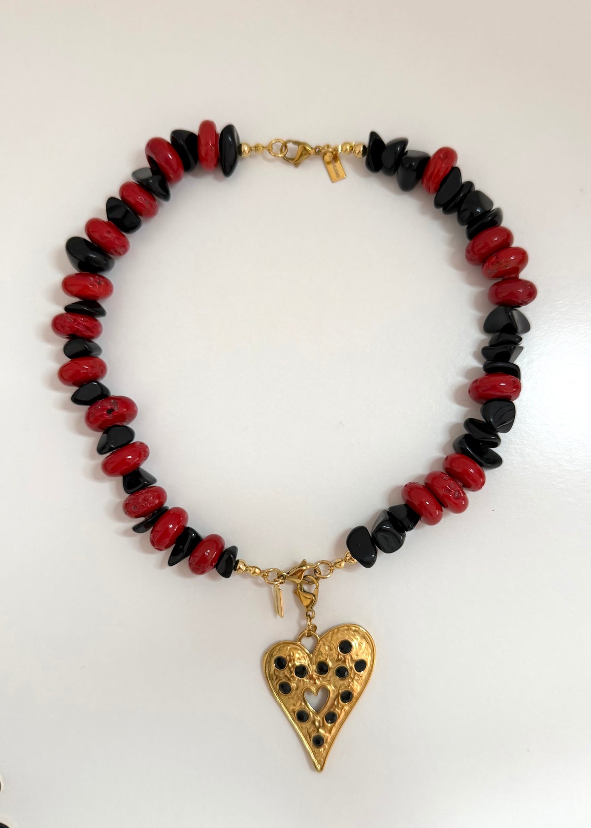 Charm Corazón Ágata Negra UNIDADES  LIMITADAS