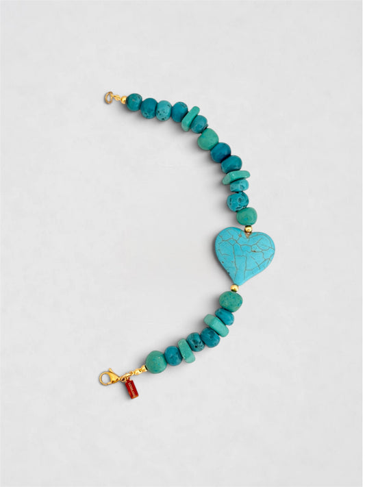 Mitad Collar Corazón Turquesa