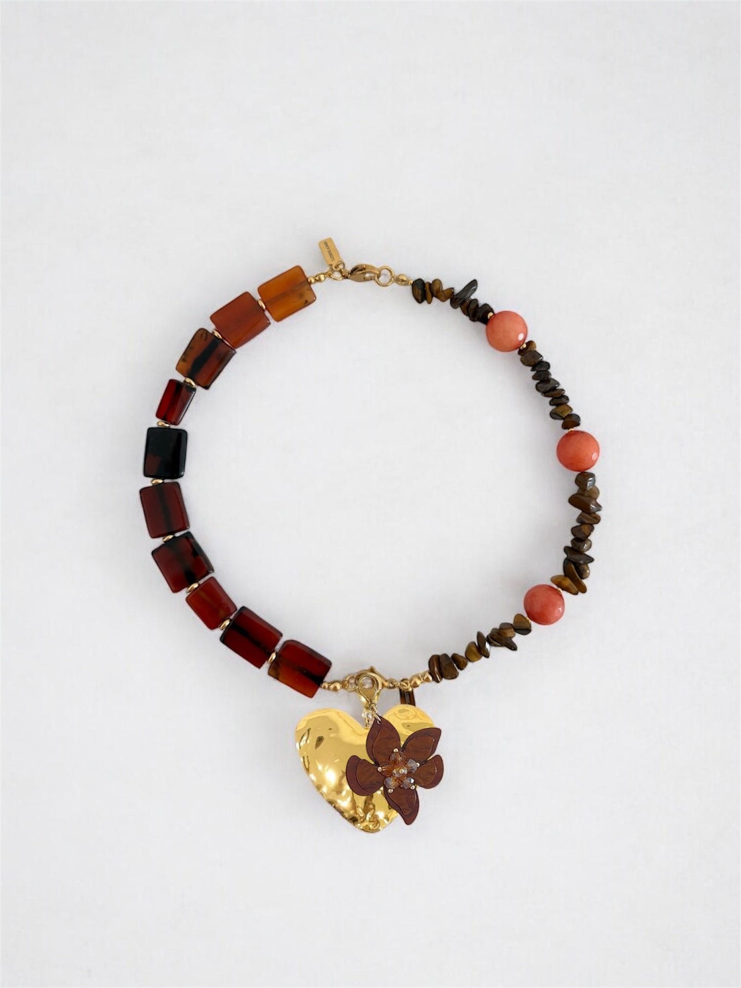 Collar Carey + Melocotón marrón