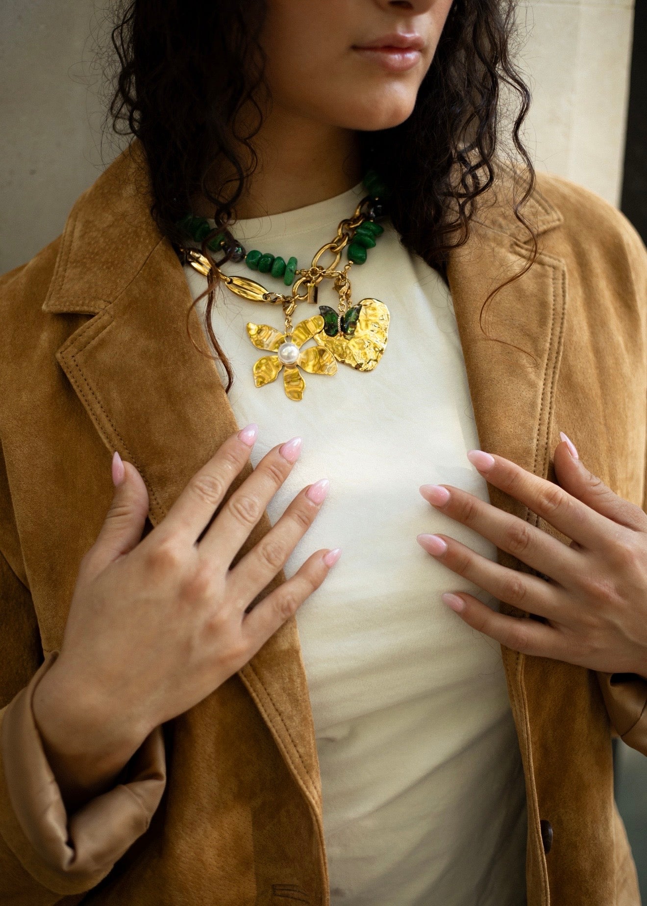 Mitad Collar Green Garden