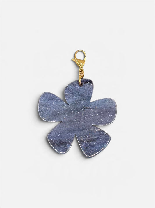 Charm Flor Resina Azul