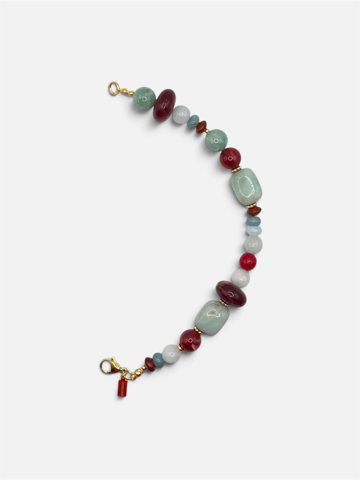 Mitad Collar Larimar con borgoña