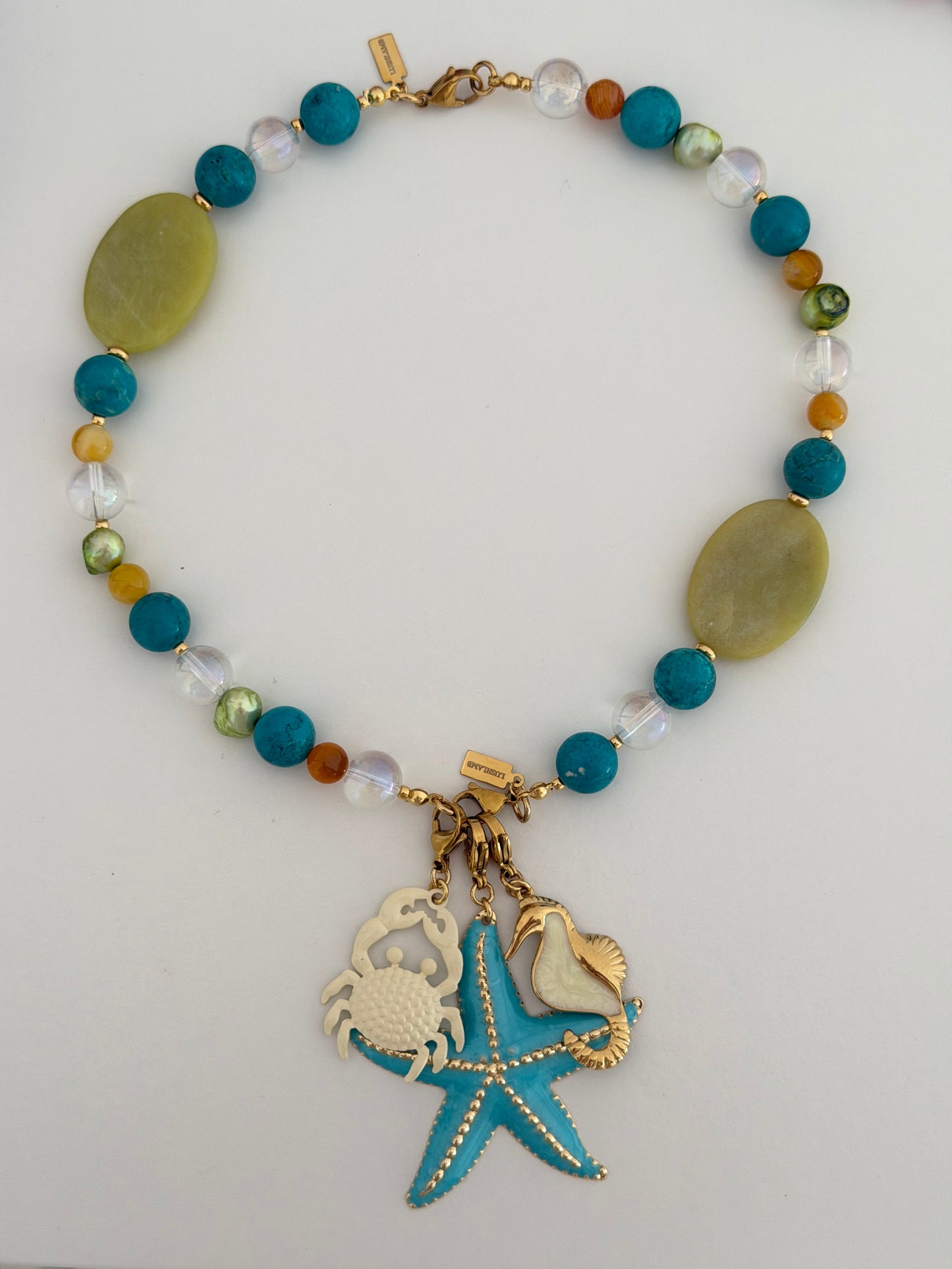 Mitad Collar Turquesita y Lima