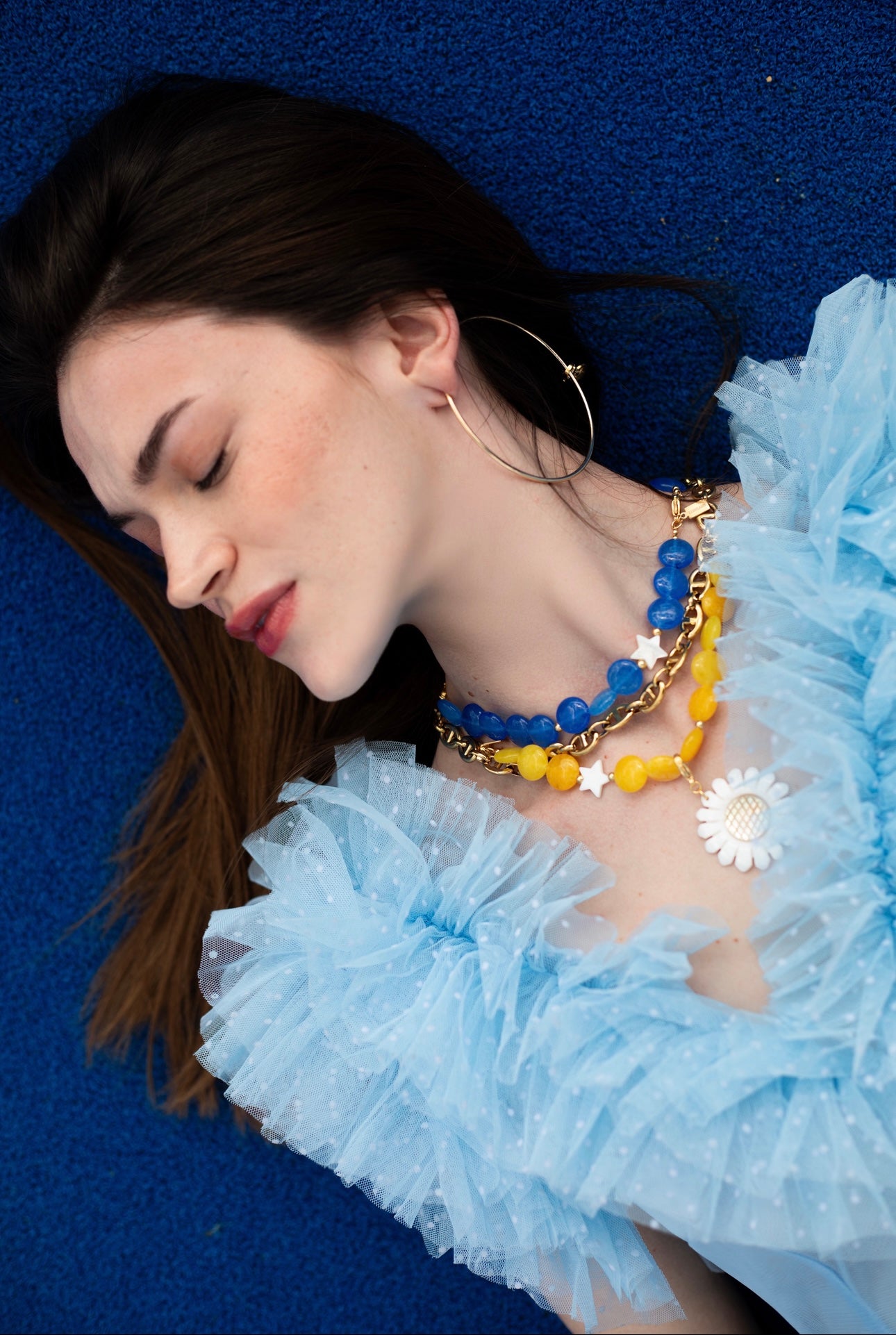 Mitad collar azul