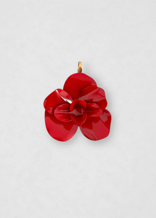 Charm Flor Roja Metálica