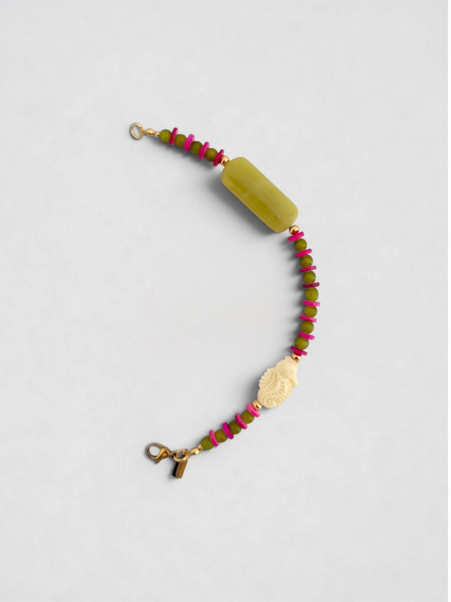 Mitad Collar Caballito Rosa y Lima