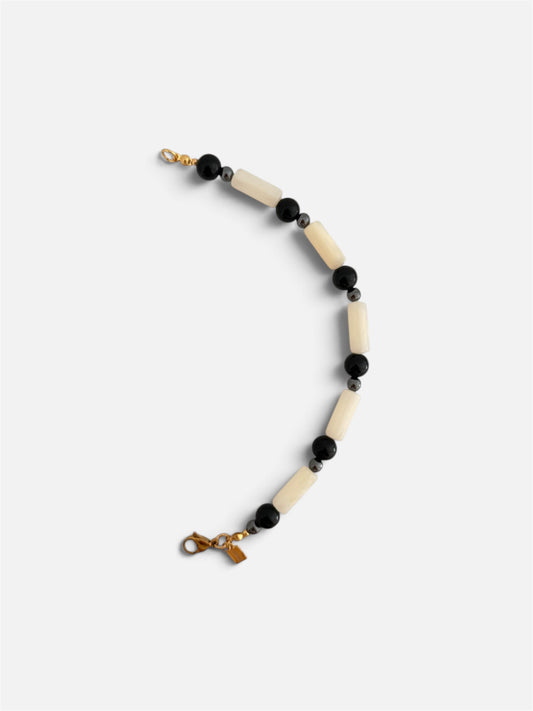 Mitad Collar Marfil Perla negra