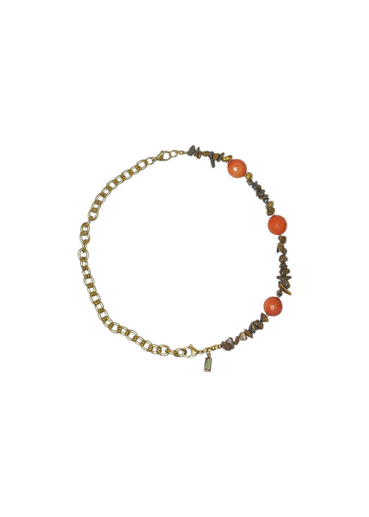 Collar Arrecife Marrón Melocotón + Mini Lisboa