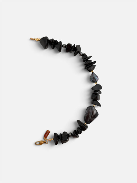 Mitad Collar Obsidiana negra