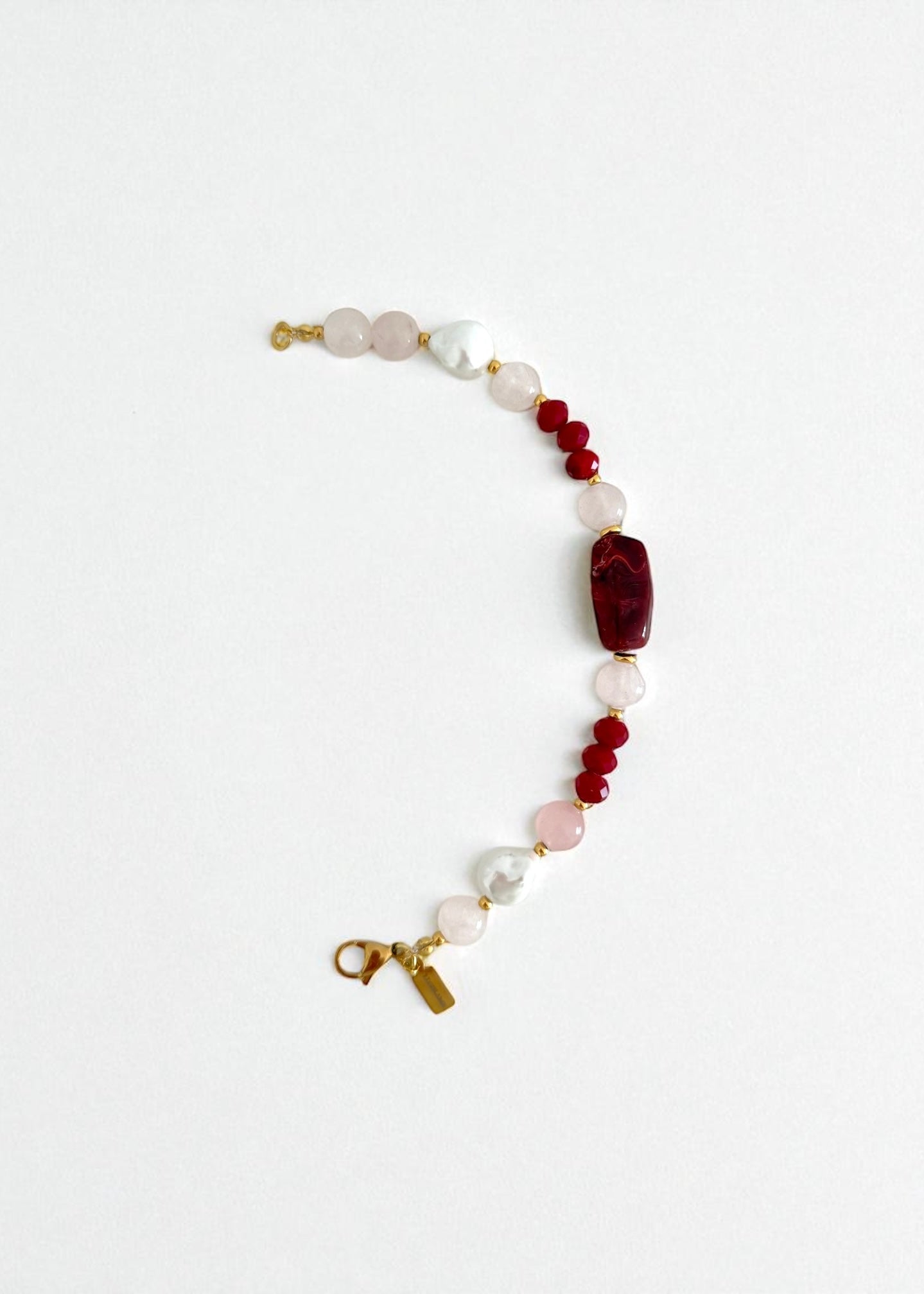 Mitad Collar Cuarzo con Rojo