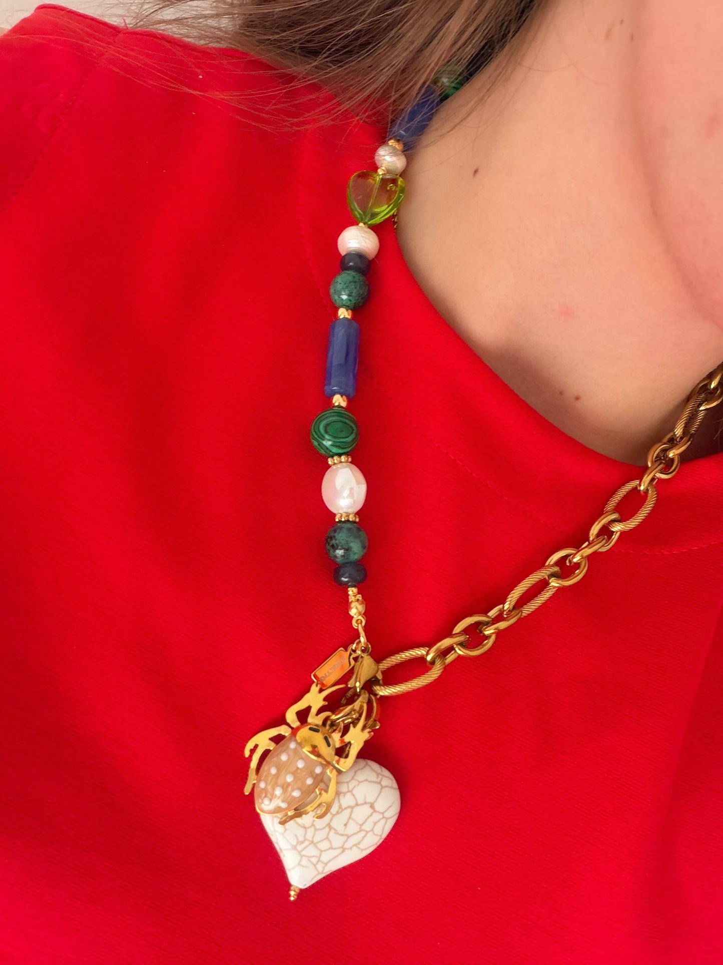 Mitad Collar Añil Malaquita