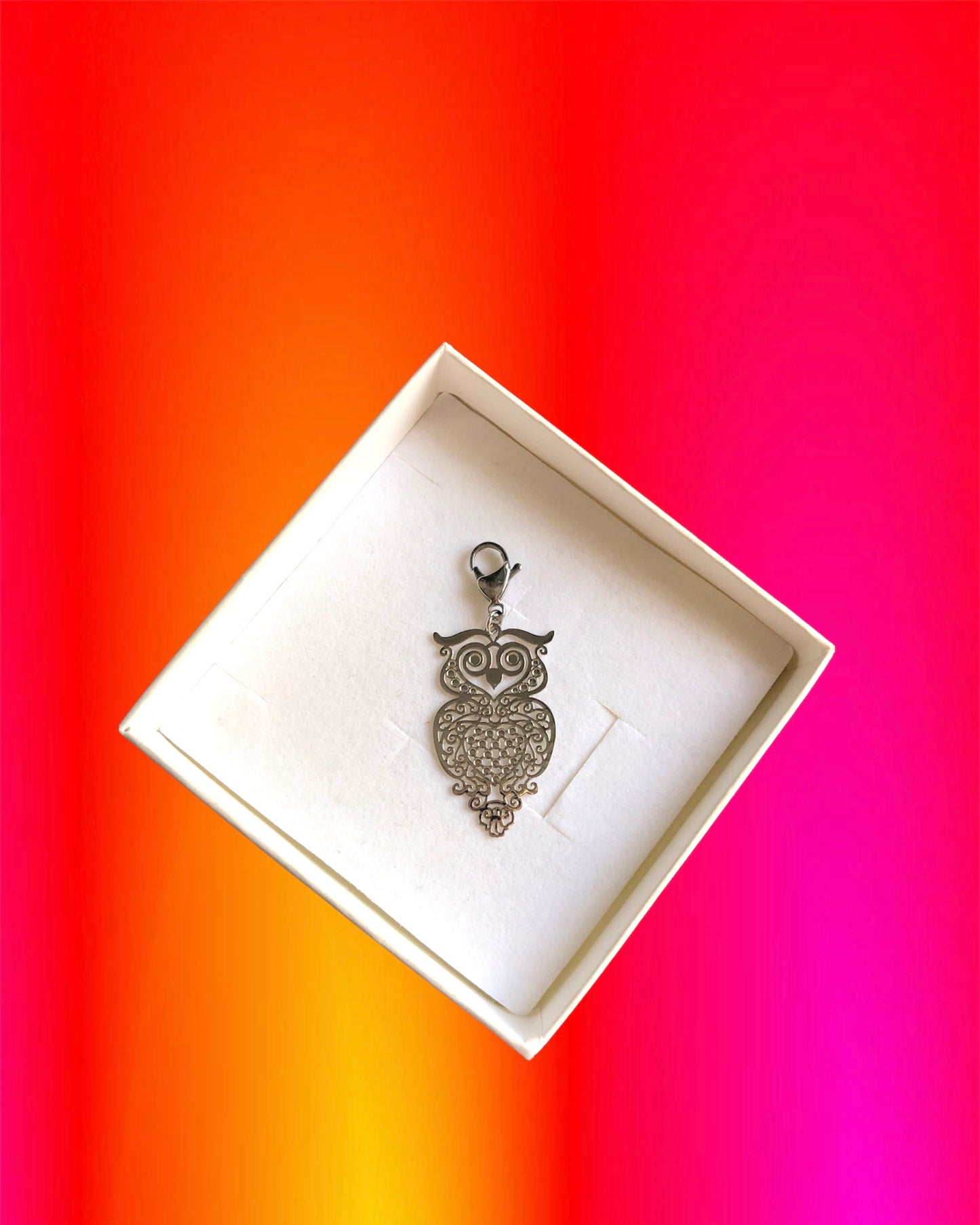 Charm Búho Plata